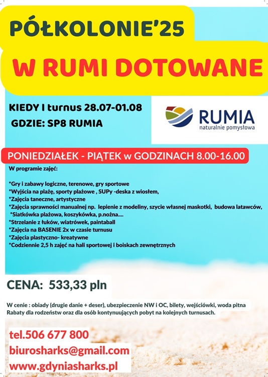 Półkolonie Rumia 2025