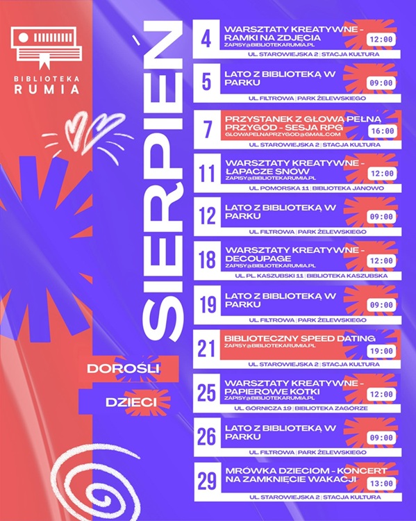 Wydarzenia Rumia Sierpień 2026
