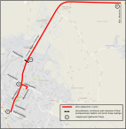 Schemat zamknięcia ulic na czas zawodów w duathlonie (14.04.2019)