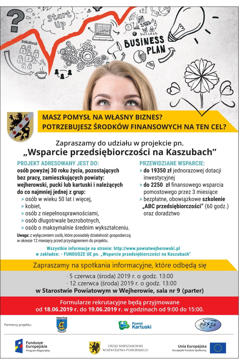 Nabór uzupełniający do projektu – Wsparcie przedsiębiorczości na Kaszubach
