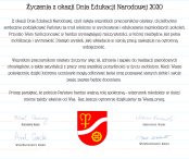 Życzenia z okazji Dnia Edukacji Narodowej 2020