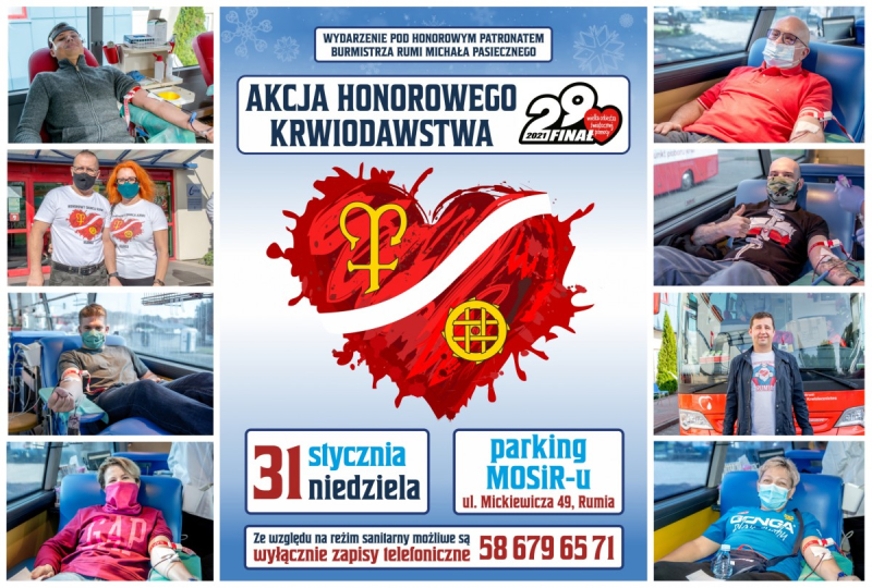 Akcja honorowego krwiodawstwa połączona z finałem WOŚP w Rumi