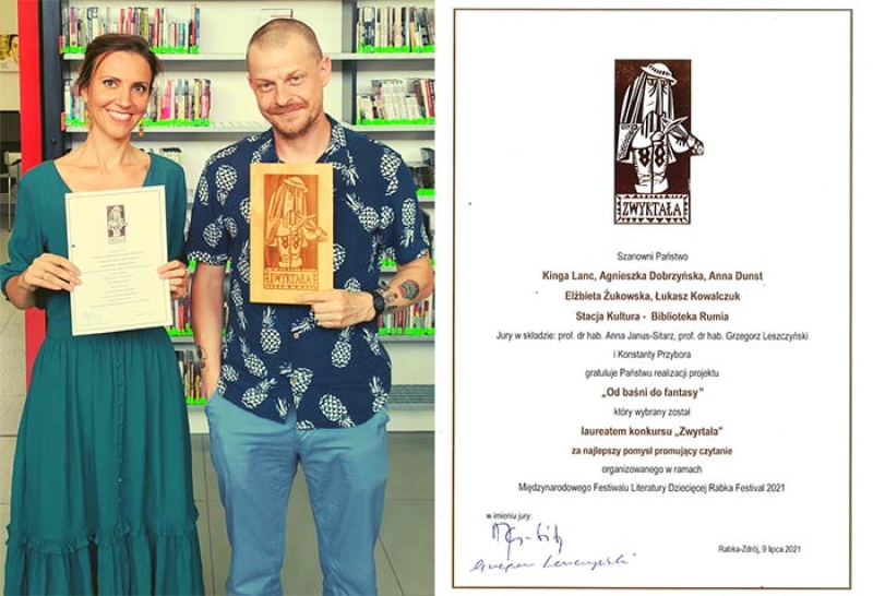 Rumska Biblioteka - Stacja Kultura laureatką ogólnopolskiej nagrody Zwyrtała