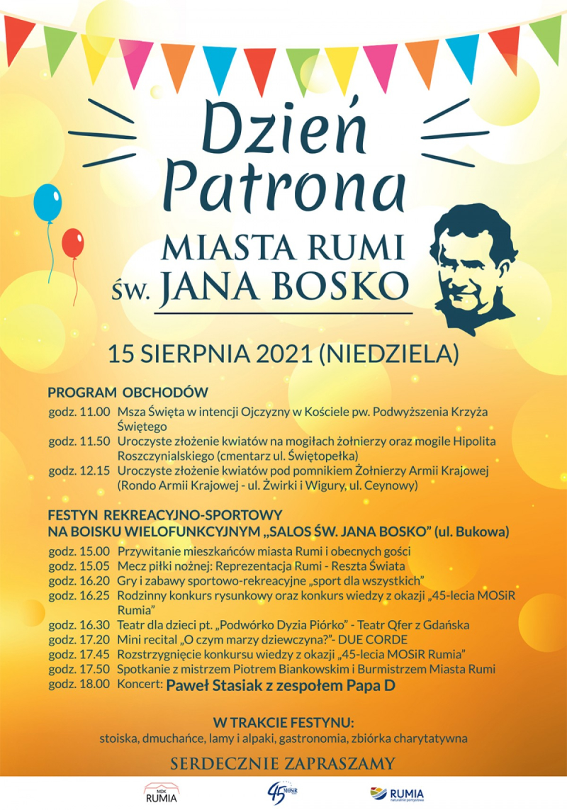 Dzień Patrona Rumi św. Jana Bosko – festyn i koncert zespołu Papa D