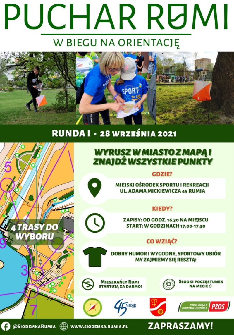 UKS „Siódemka” organizuje zawody o puchar Rumi w biegu na orientację