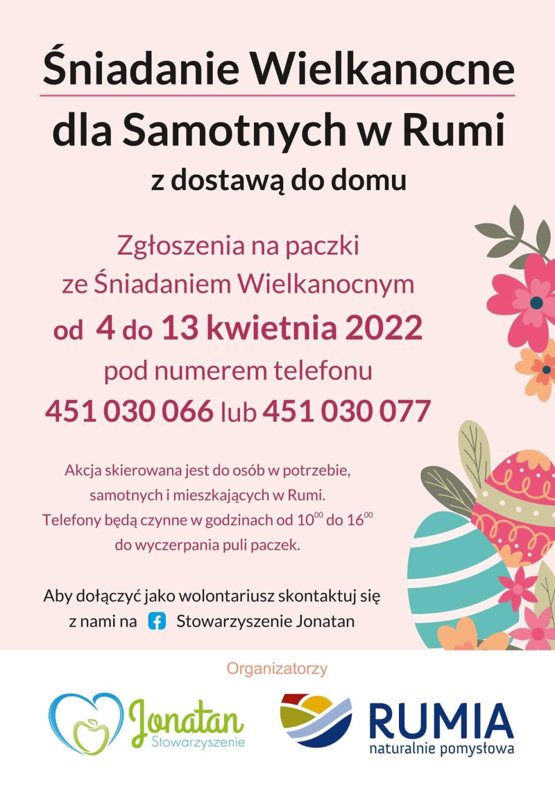 „Mobilne Śniadanie Wielkanocne dla Samotnych w Rumi” – edycja 2022