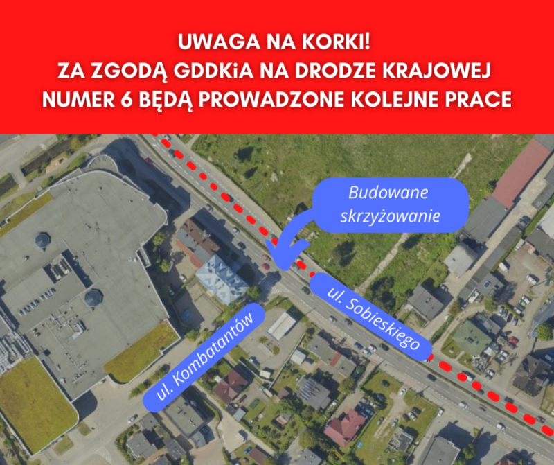 Uwaga na korki! Za zgodą GDDKiA na krajowej szóstce będą prowadzone kolejne prace