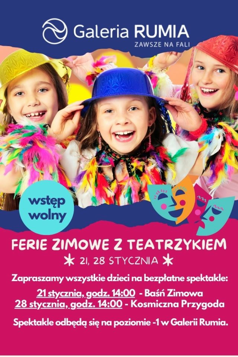 Bezpłatne spektakle teatralne podczas ferii zimowych w Galerii Rumia.