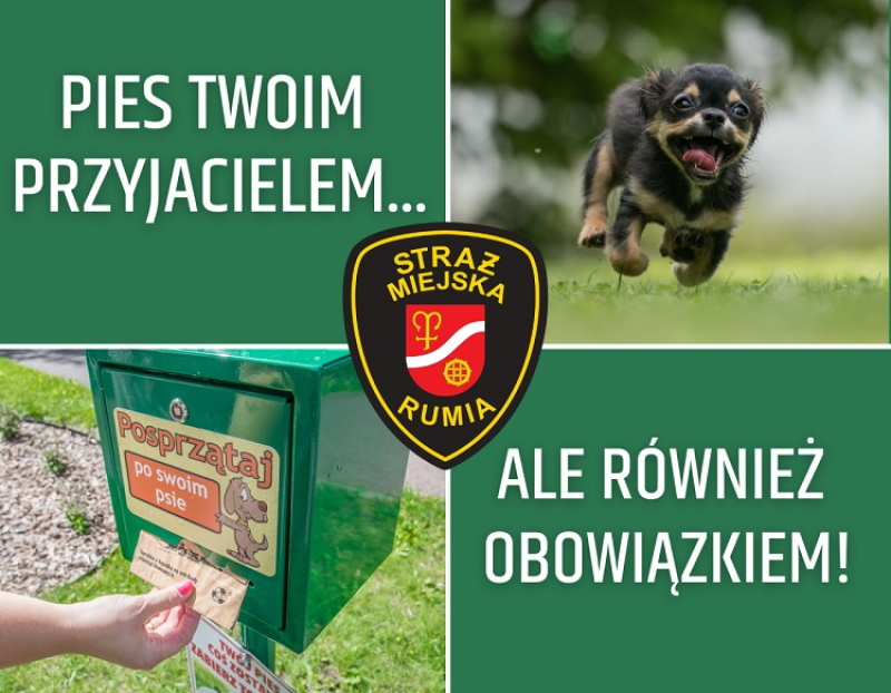 Straż Miejska w Rumi włączyła się do akcji „Pies twoim przyjacielem, ale również obowiązkiem”