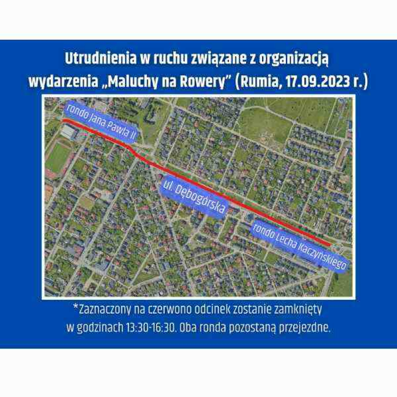 Utrudnienia na drogach w Rumi w niedzielę - 17 września 2023