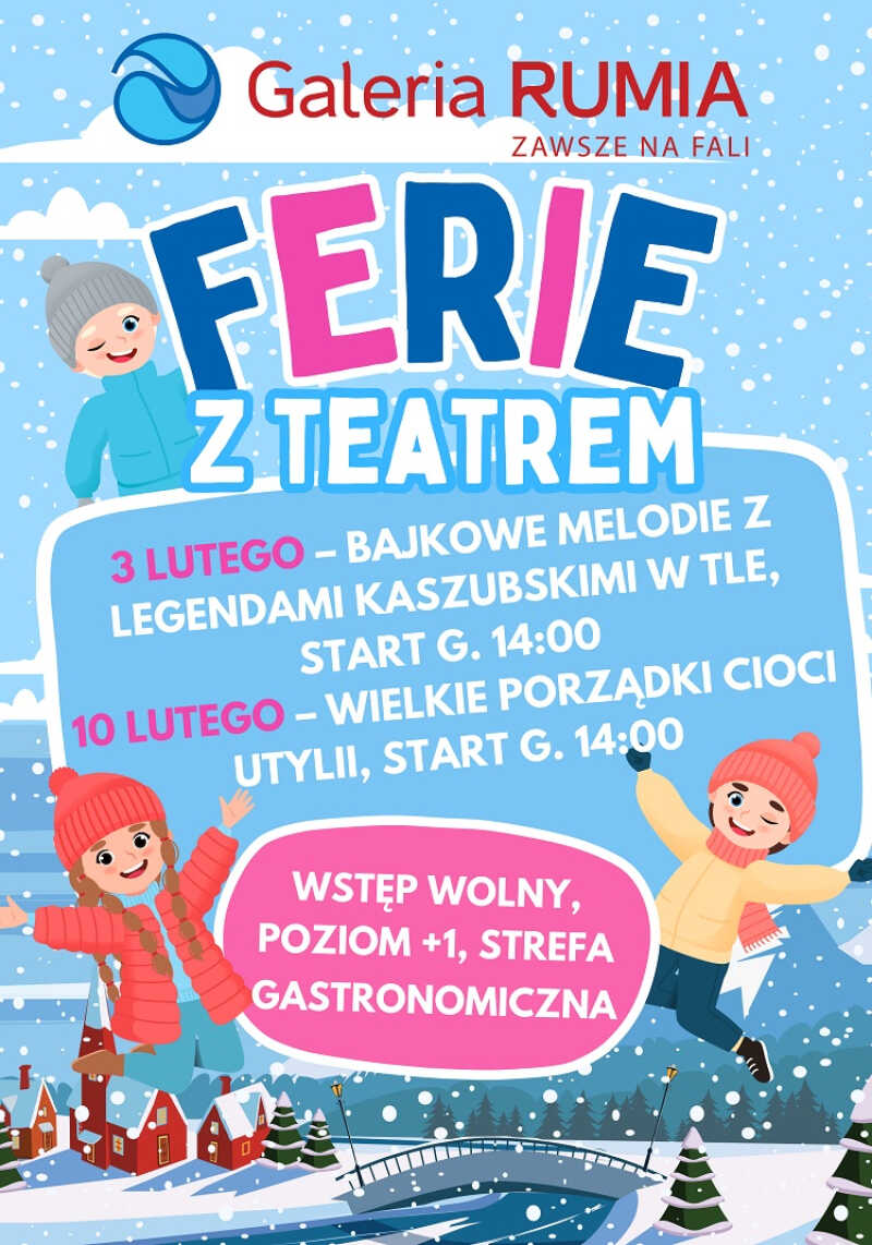 Bezpłatne spektakle teatralne podczas ferii zimowych w Galerii Rumia.