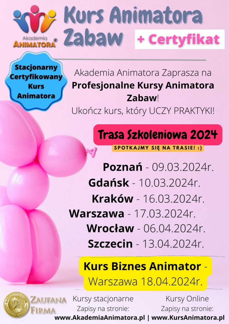 Kurs Animatora Zabaw 2024