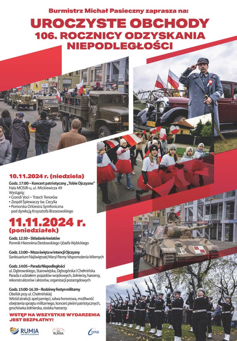 Uroczyste obchody 106. rocznicy odzyskania przez Polskę niepodległości