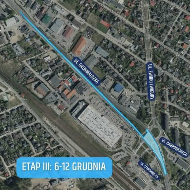 UWAGA Modernizacja głównego węzła komunikacyjnego w Rumi – III etap prac od 6.12.2024