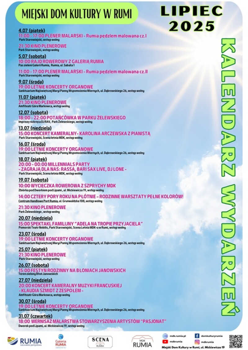 Lipcowy Rozkład Jazdy Kulturalnej z MDK Rumia