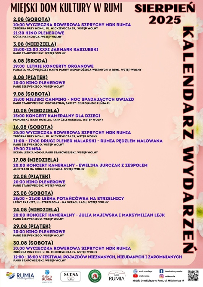 Sierpień 2025 z Miejskim Domem Kultury w Rumi – Kultura, Plenery i Letnia Energia!