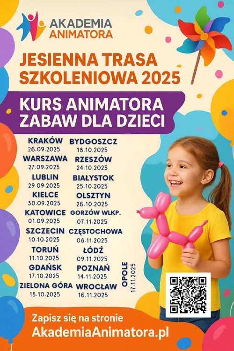 Rumia - Jesienna Trasa Akademii Animatora 2025 — Kurs Animatora Zabaw dla Dzieci