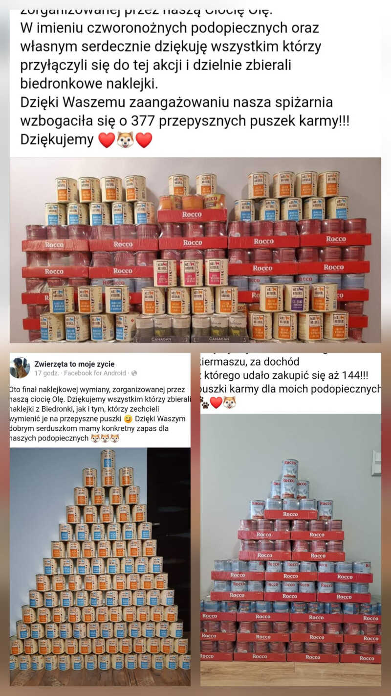 Zbiórka naklejek dla Stowarzyszenia Bezbronne Zwierzęta