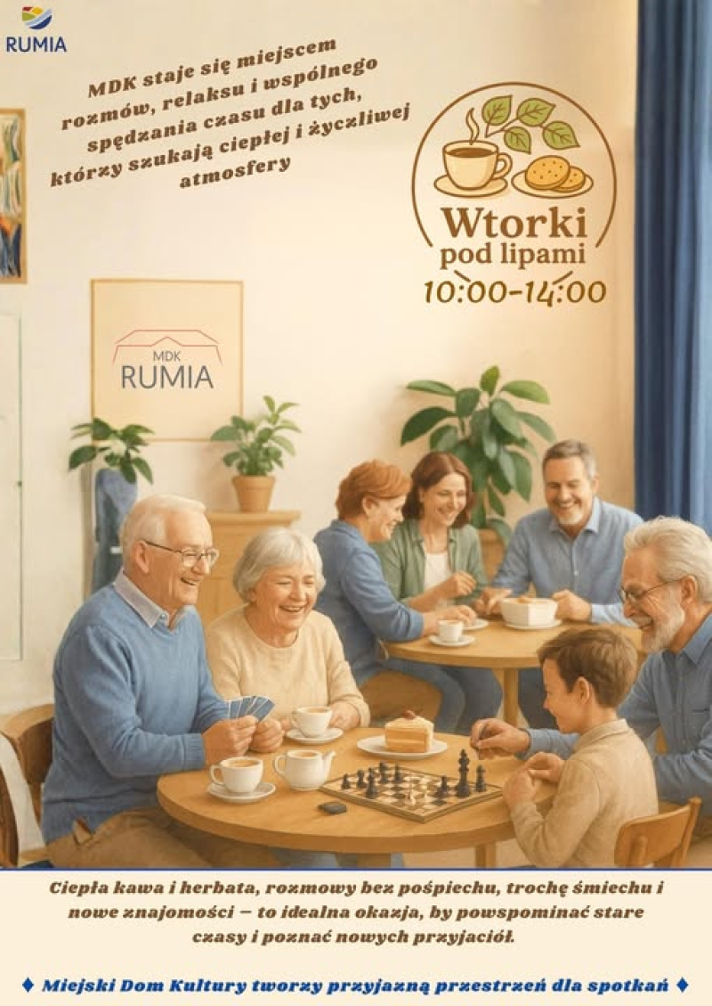 Wtorki pod lipami w Rumi – miejsce, gdzie rozmowy smakują jak dobra herbata