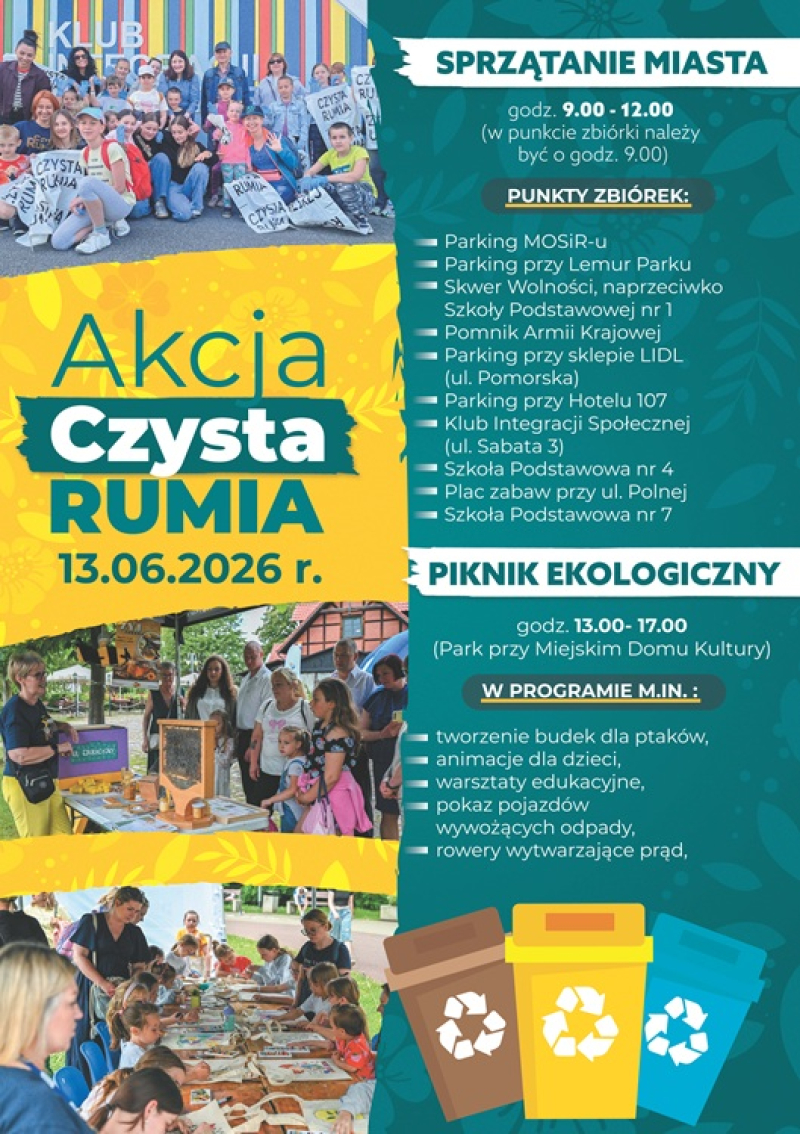 Akcja Czysta Rumia 2026. Sprzątanie miasta i piknik ekologiczny już 13 czerwca!