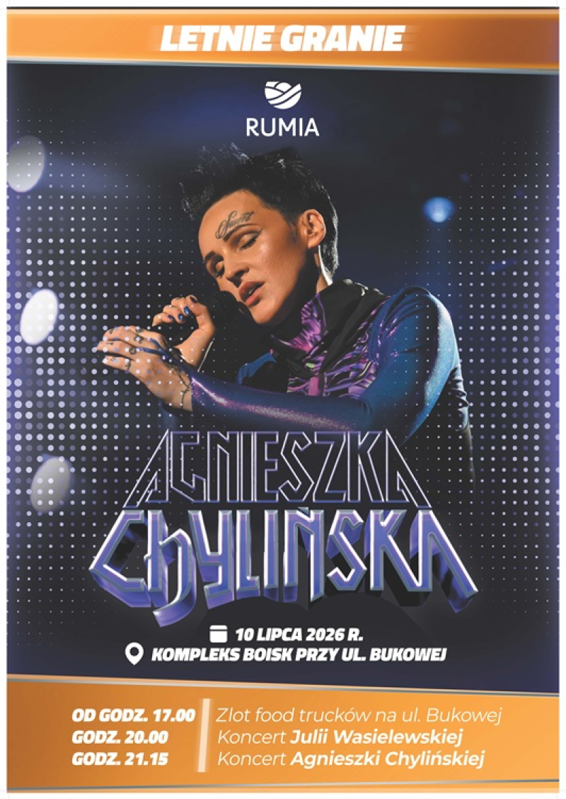 Agnieszka Chylińska w Rumi! Letnie Granie 2026 Rumia, wstęp wolny!