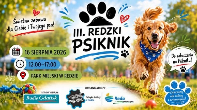 III Redzki Psiknik - święto psów i ich opiekunów w Parku Miejskim - 16 sierpnia 2026