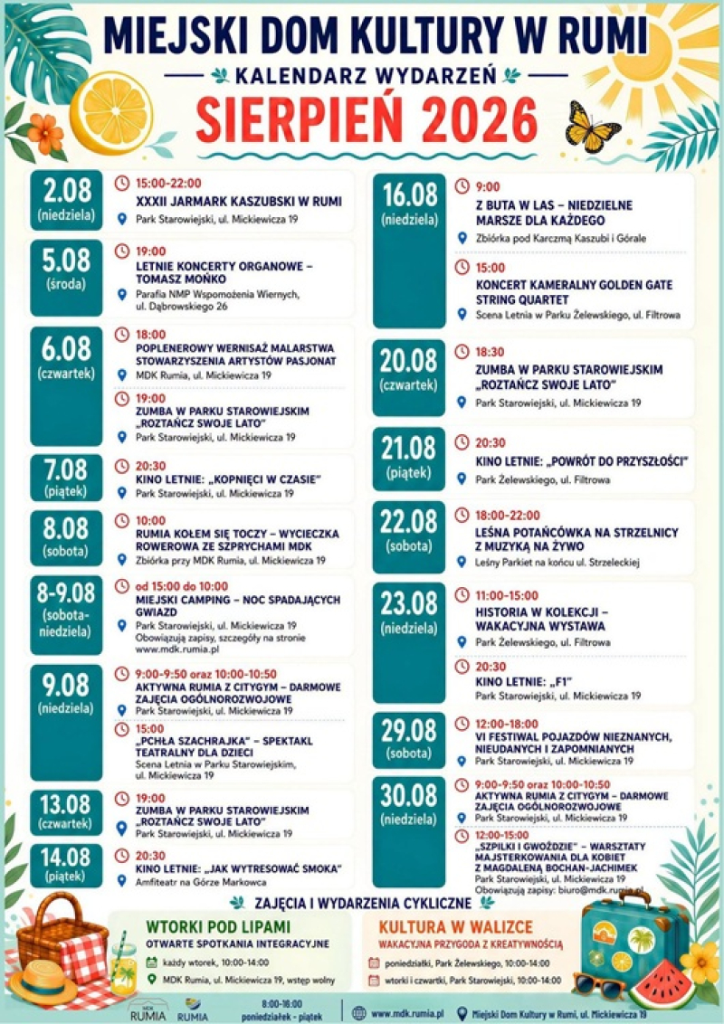 Wydarzenia Rumia Sierpień 2026