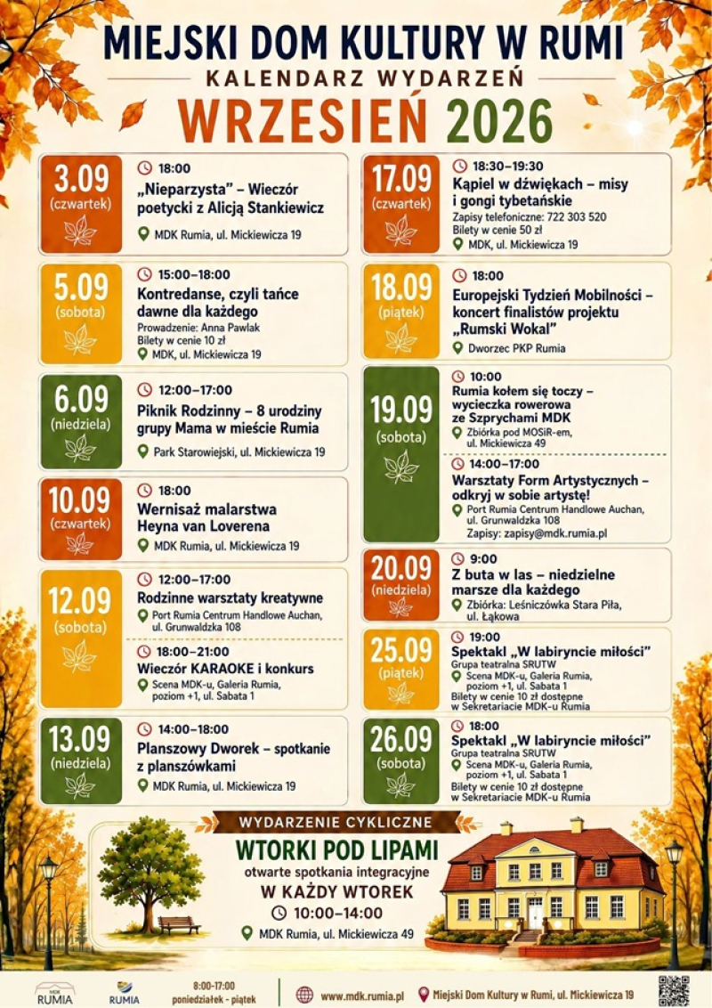 Wydarzenia Rumia Wrzesień 2026