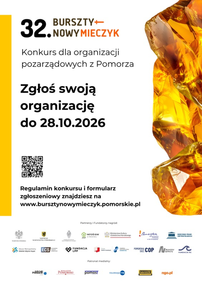 Bursztynowy Mieczyk 2026. Organizacje społeczne z Pomorza mogą zgłaszać się do konkursu