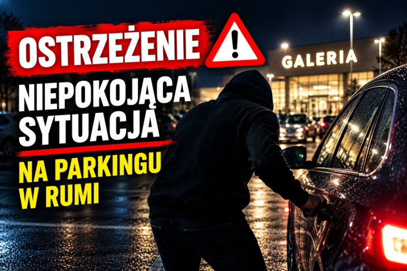 Niepokojące zdarzenie na parkingu w Rumi. Mieszkanka Rumi apeluje o ostrożność
