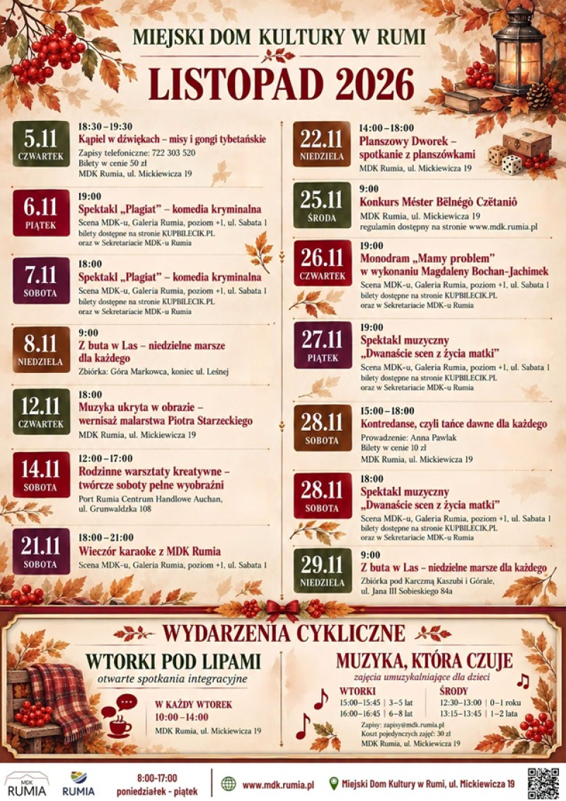 Wydarzenia Rumia Listopad 2026 | Sprawdź!