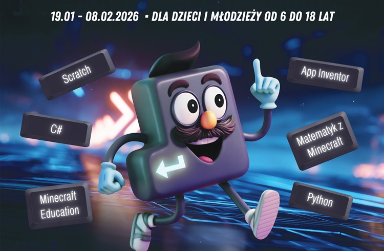 Bezpłatne warsztaty ClickOn w Rumi podczas ferii 2026. Programowanie i matematyka z Minecraftem!