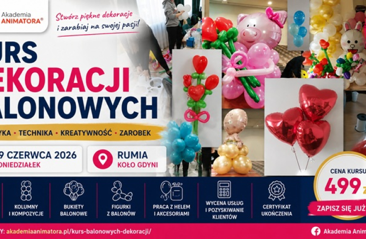 Kurs Tworzenia Dekoracji Balonowych w Rumi – Poniedziałek, 29 czerwca 2026 - Zapisz się!
