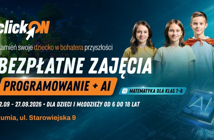 Bezpłatne warsztaty clickON dla dzieci i młodzieży w Rumi - zapisy trwają
