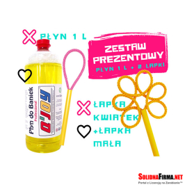 Bańkowy Zestaw Prezentowy – Płyn do baniek 1l + Łapka Mała + Łapka Kwiatek