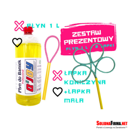 Zestaw Prezentowy – Płyn do baniek 1l + Łapka Mała + Łapka Koniczynka