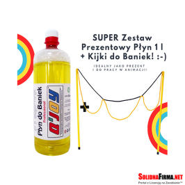 Bańkowy Zestaw Prezentowy – Płyn do baniek 1l + Kijki TRZY OCZKA
