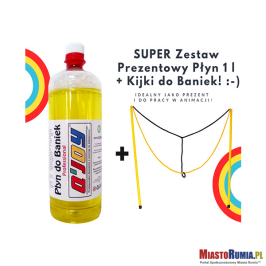 
Bańki Mydlane - Płyn do Baniek 1litr + Kijki do Baniek Podwójne
