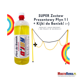 
Bańki Mydlane - Płyn do Baniek 1litr + Kijki do Baniek Trzy Oczka
