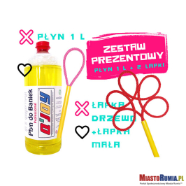 
Bańki Mydlane - Płyn do Banek 1litr + Łapka do Baniek Mała + Łapka do Baniek Drzewo
