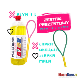 
Bańki Mydlane - Płyn do Baniek 1litr + Łapka do Baniek Mała + Łapka do Baniek Standard
