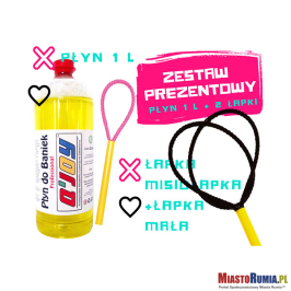 
Bańki Mydlane – Płyn do baniek 1L + Łapka do baniek Mała + Łapka do baniek Misiołapka - Zestaw
